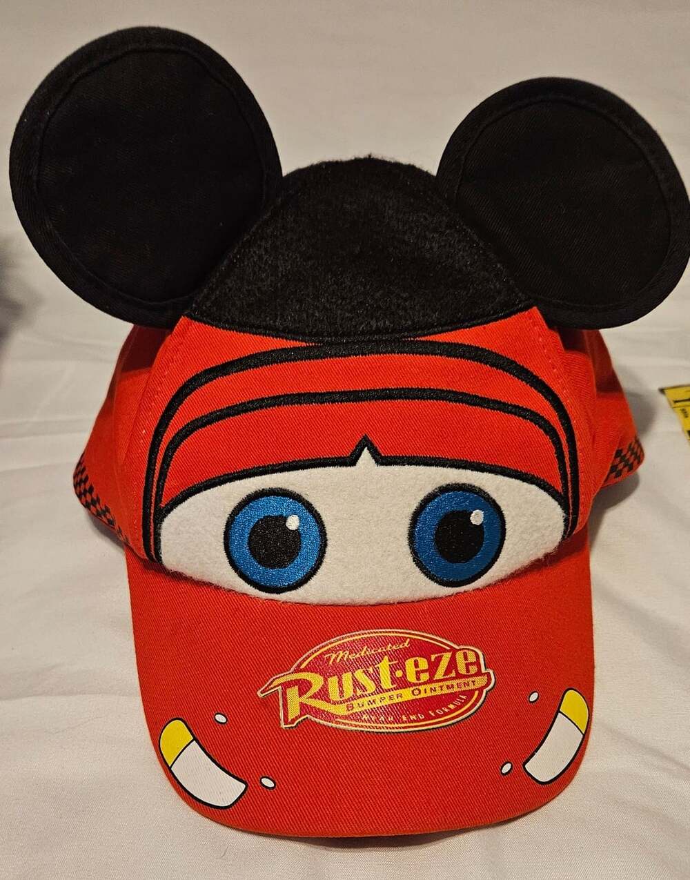 Disney Lightning McQueen Cars Mickey Mouse Ears Hat Youth Disneyland Rusteze
